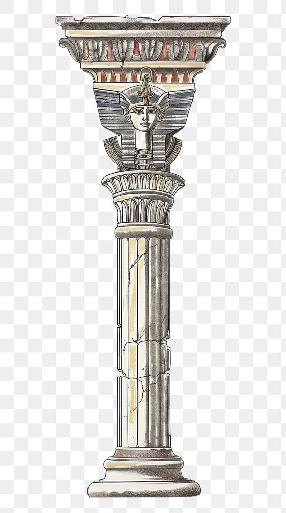 PNG Ancient Egyptian architectural column illustration