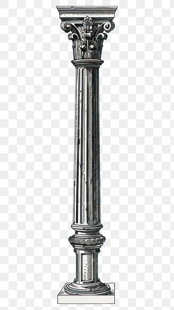 PNG Detailed classical architectural column illustration