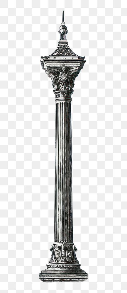 PNG Detailed classical column illustration