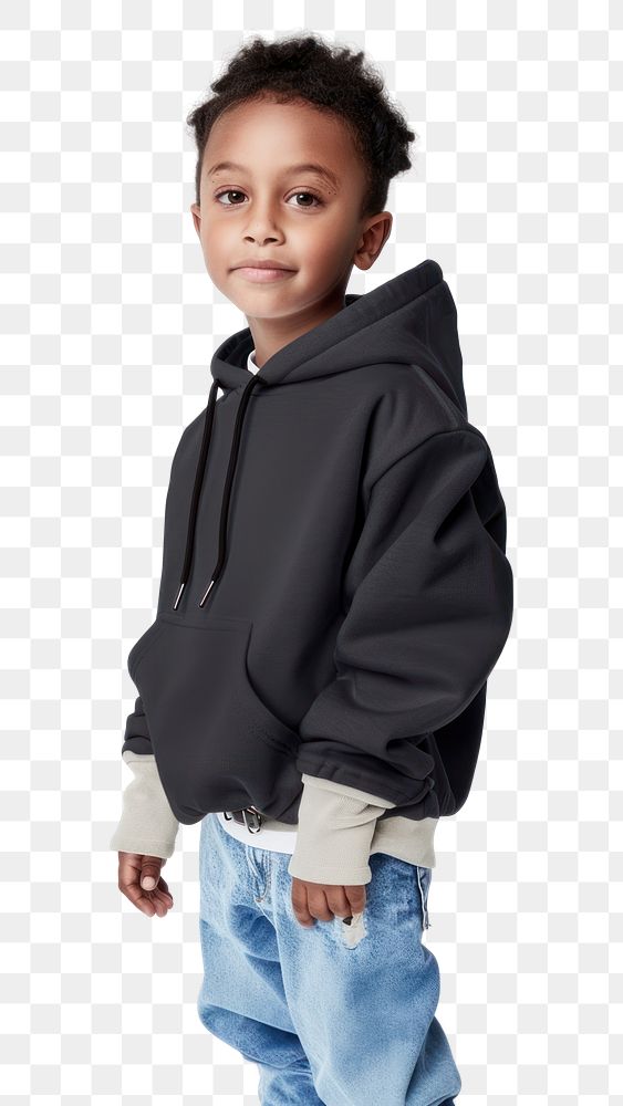 PNG Child wearing black hoodie