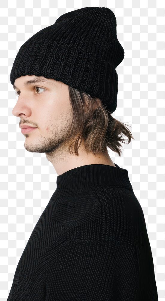 PNG Stylish beanie on young man