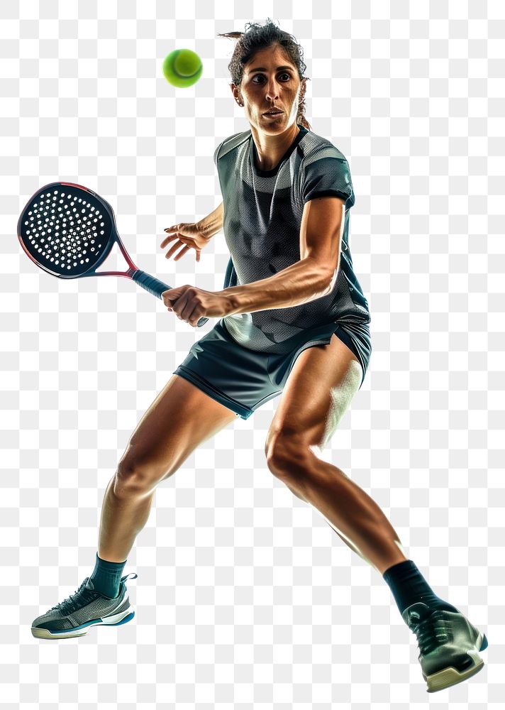 PNG Woman playing padel tennis | Premium PNG - rawpixel
