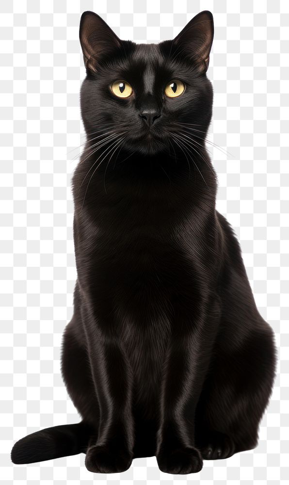 PNG Black bombay cat animal mammal pet.