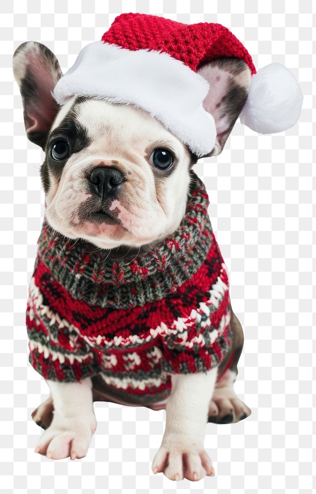 PNG Festive puppy in Christmas attire