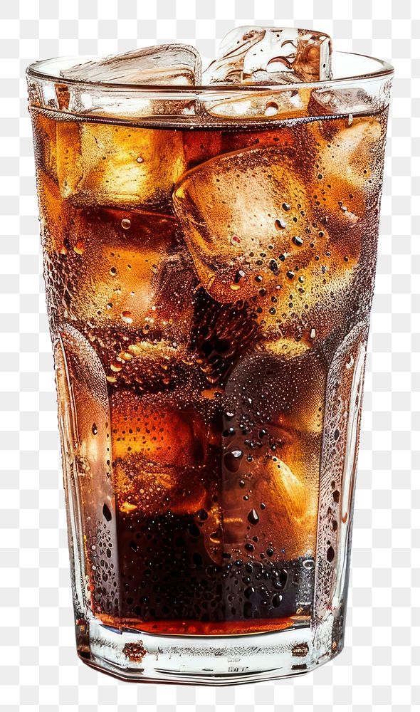 PNG Refreshing iced cola drink glass