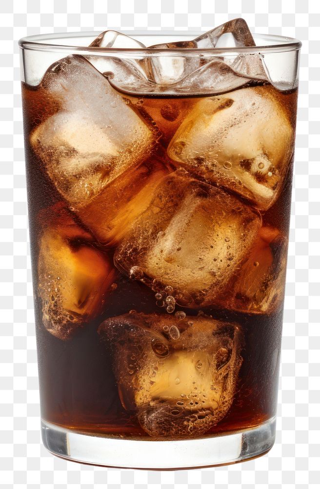 PNG Refreshing iced cola beverage glass