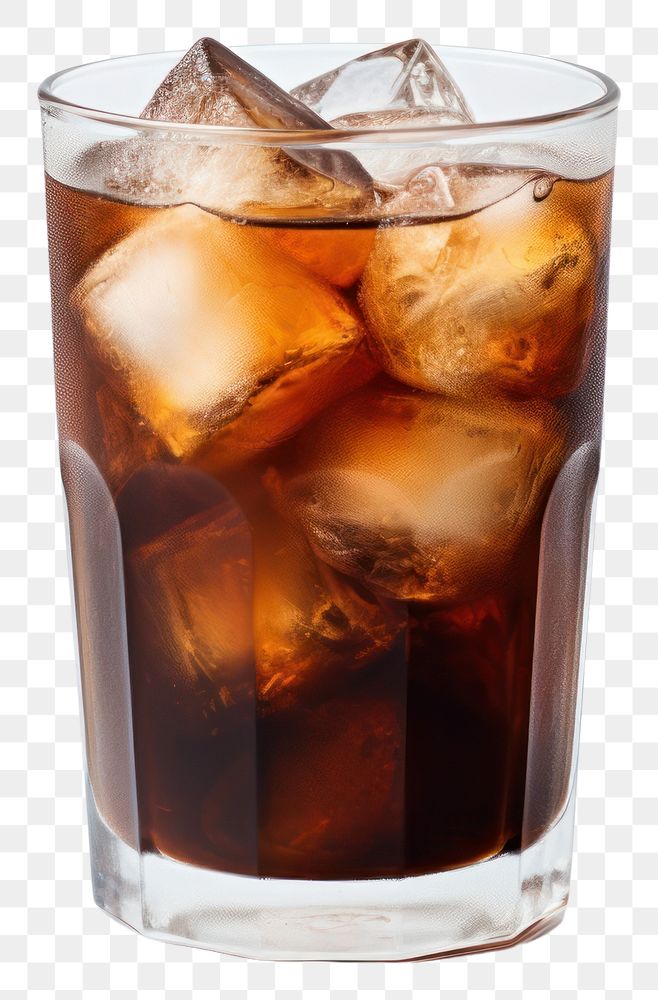 PNG Refreshing iced cola beverage glass