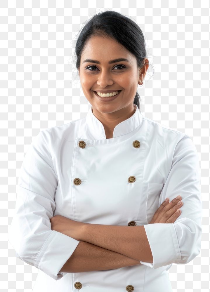 PNG Indian female chef happy person adult.