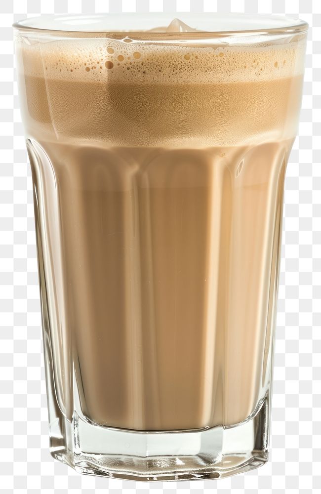 PNG Creamy iced coffee in glass