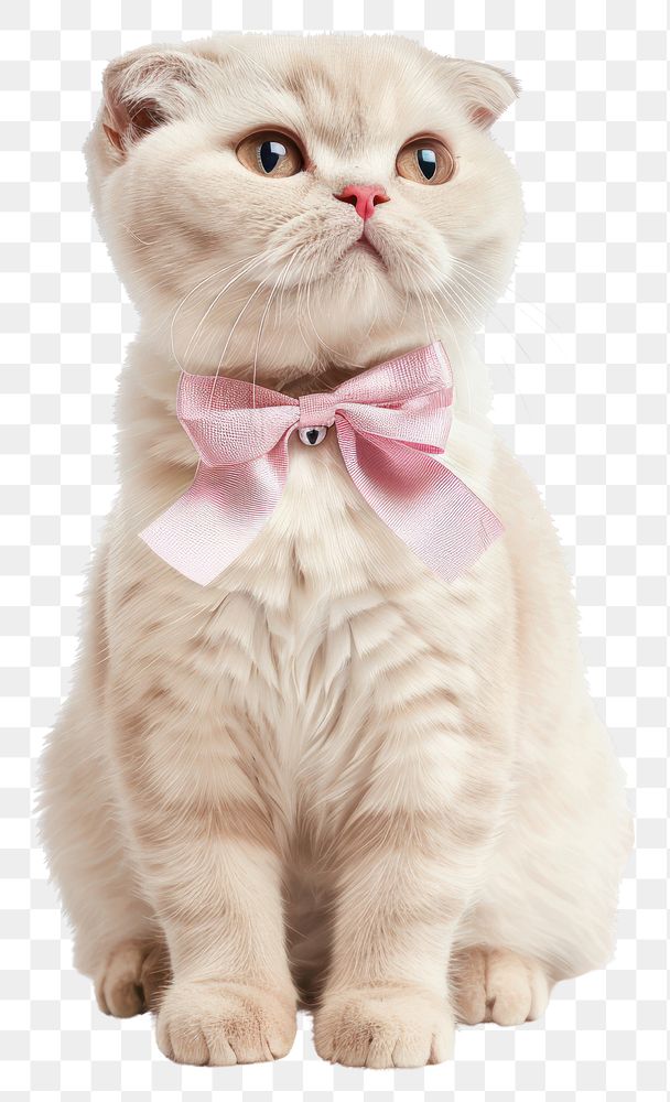 PNG  Adorable cat with pink bow