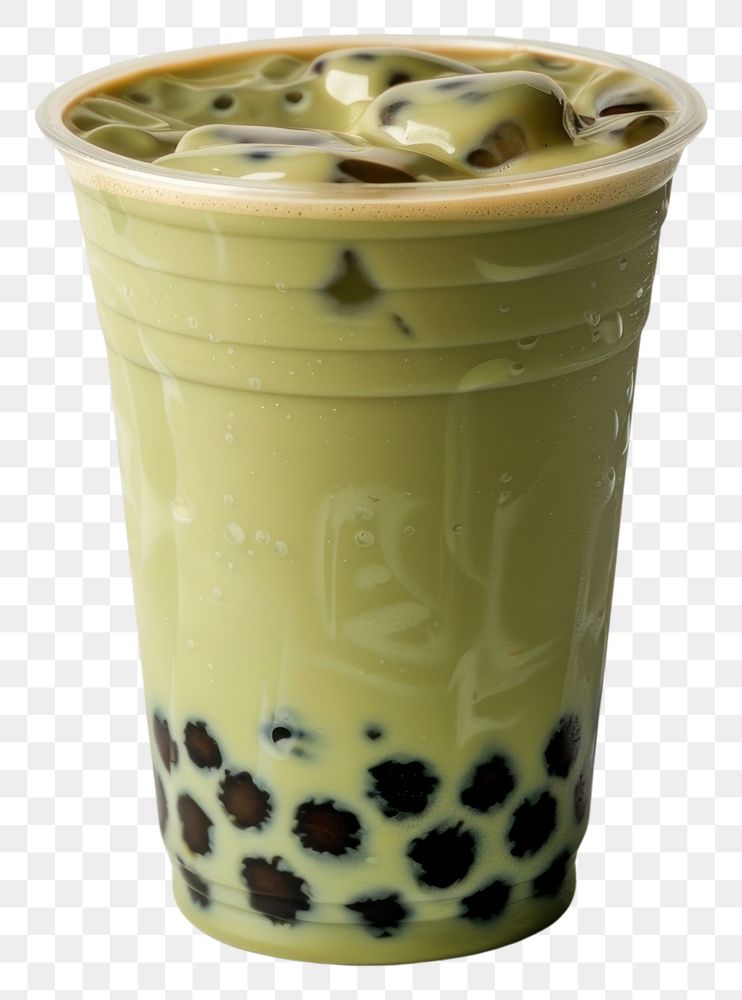 PNG A boba green tea beverage drink cup.