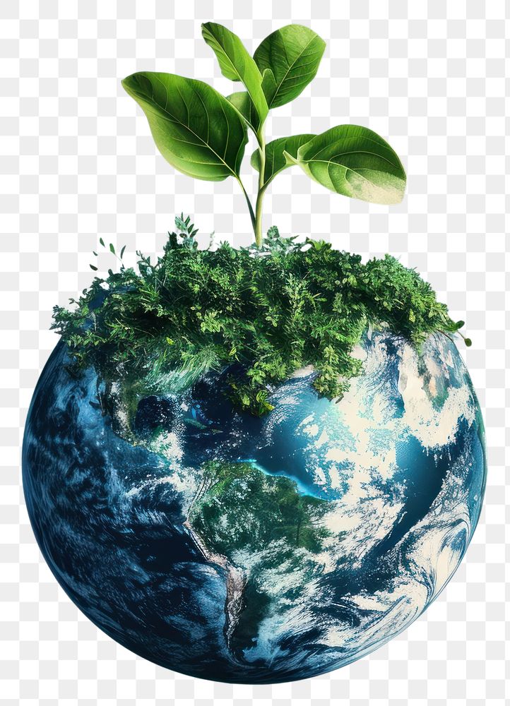 PNG Earth plant growth sustainability illustration