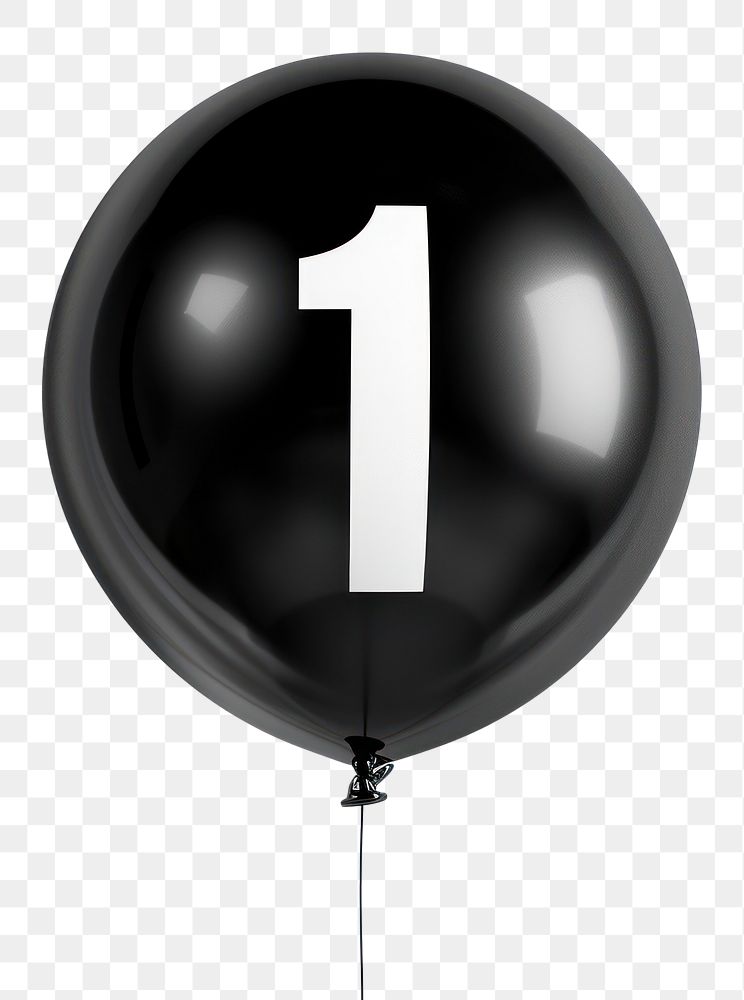 PNG Black balloon number one | Free PNG - rawpixel