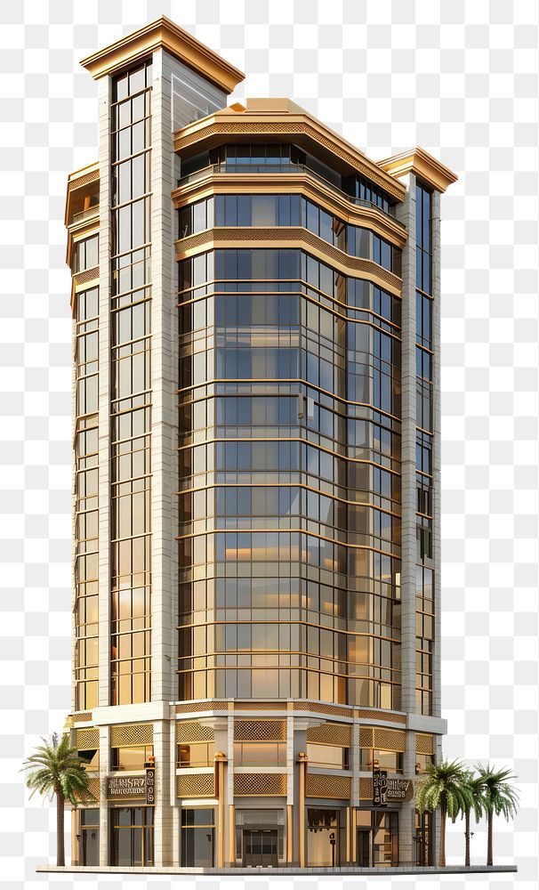 PNG Asian tall luxury condominium architecture building housing.