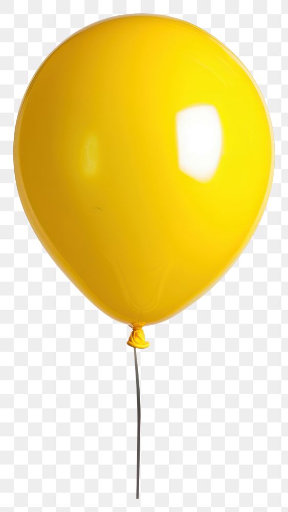 PNG Bright yellow helium balloon floating.