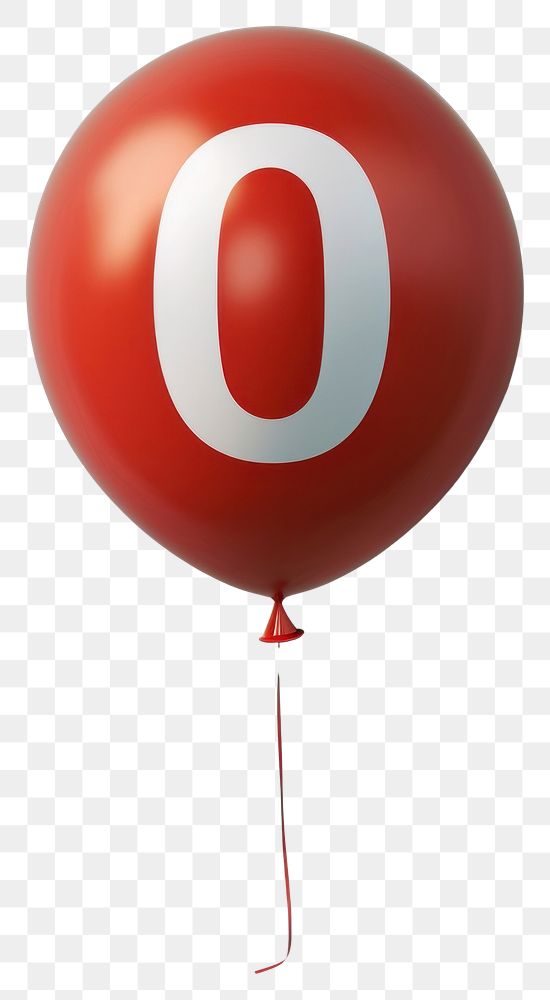 PNG  Red balloon with zero