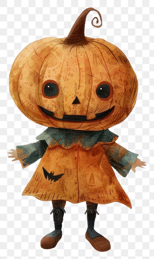 Cute pumpkin-headed Halloween character