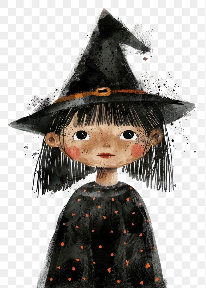 PNG  Cute Halloween witch illustration