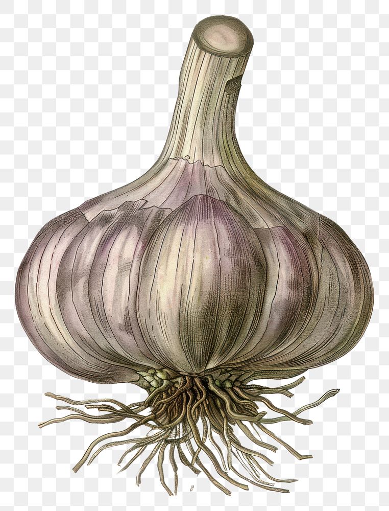 PNG Detailed garlic bulb illustration