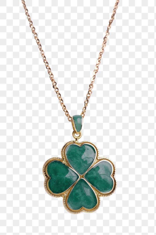 PNG Elegant four-leaf clover necklace