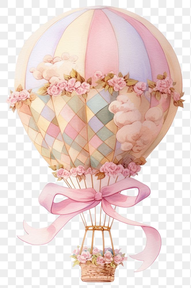 PNG Whimsical pastel hot air balloon