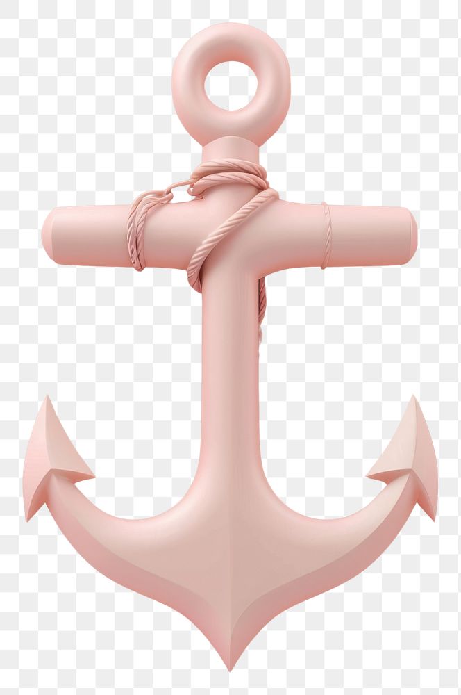 Pink anchor with rope illustration