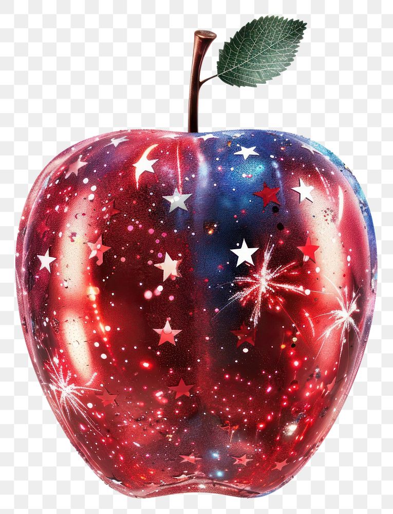 Patriotic apple with starry design