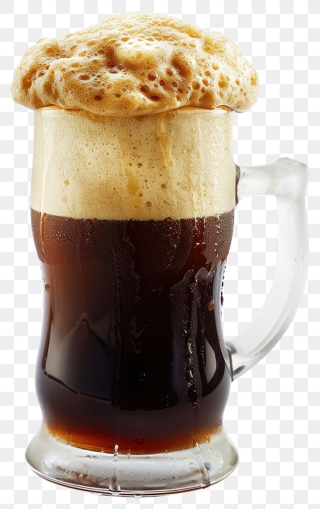 PNG Foamy dark beer in mug