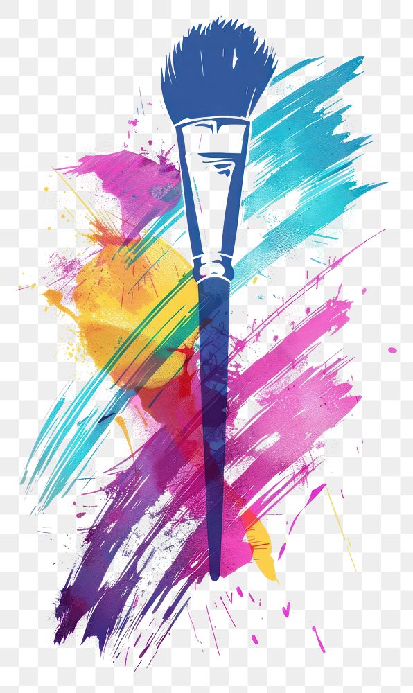 Colorful abstract paintbrush illustration