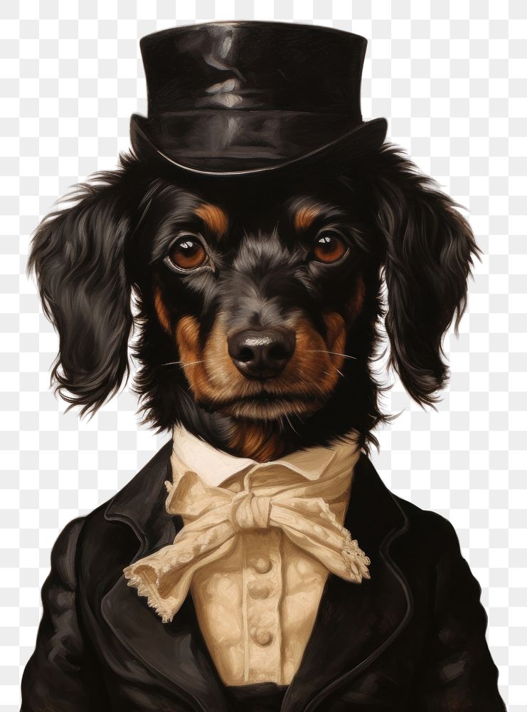 PNG  Dapper dog in formal attire