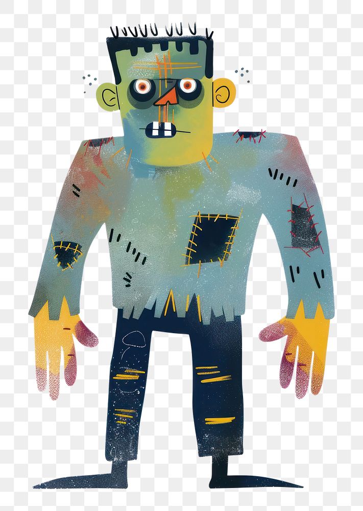 PNG Colorful cartoon zombie character illustration