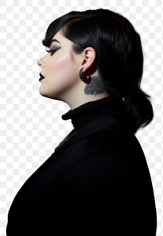 PNG Elegant gothic woman profile portrait