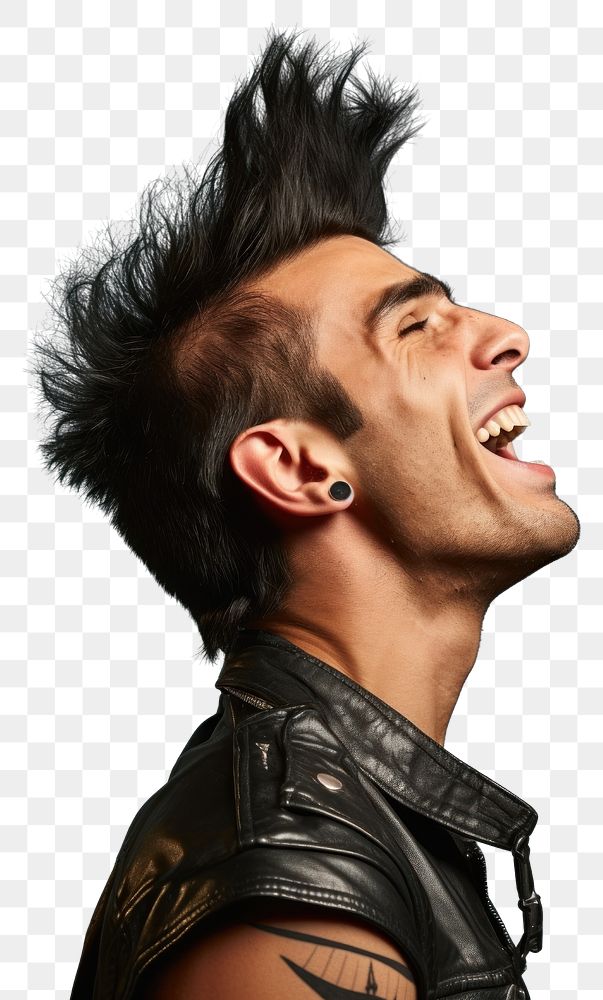 PNG Laughing punk rock man