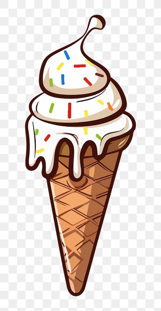 PNG ice cream cone element, transparent background