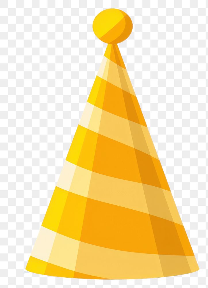 PNG Yellow striped party hat illustration