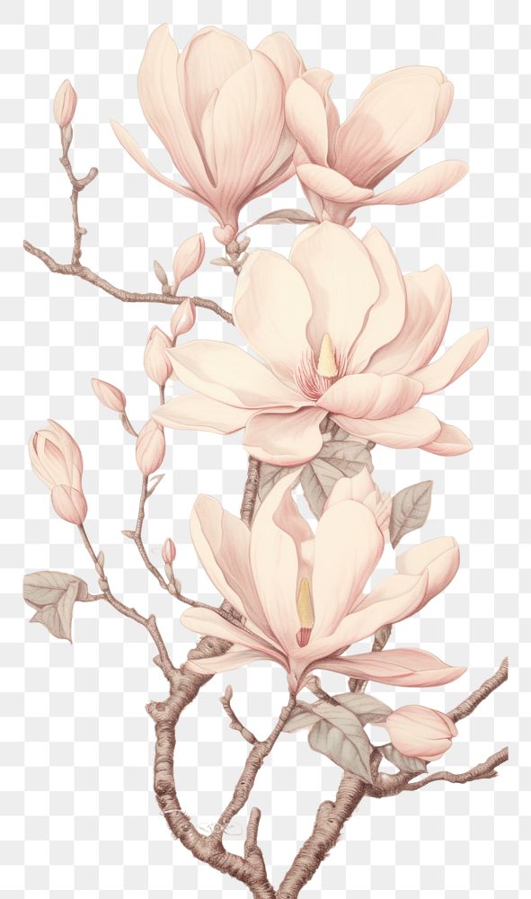 Wallpaper magnolia drawing sketch blossom.