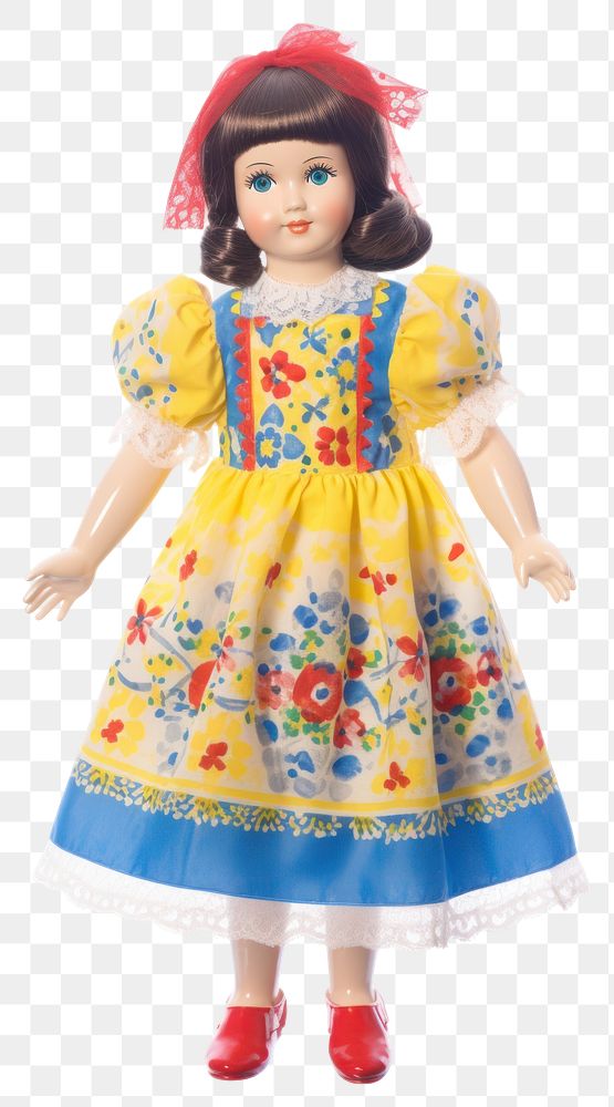 PNG Vintage doll with floral dress