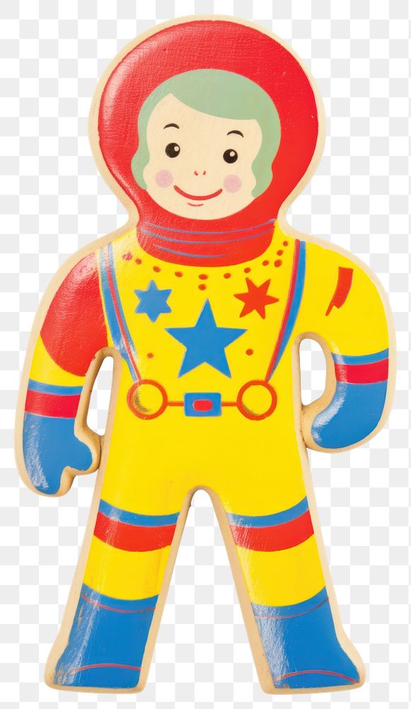 PNG Colorful wooden astronaut toy