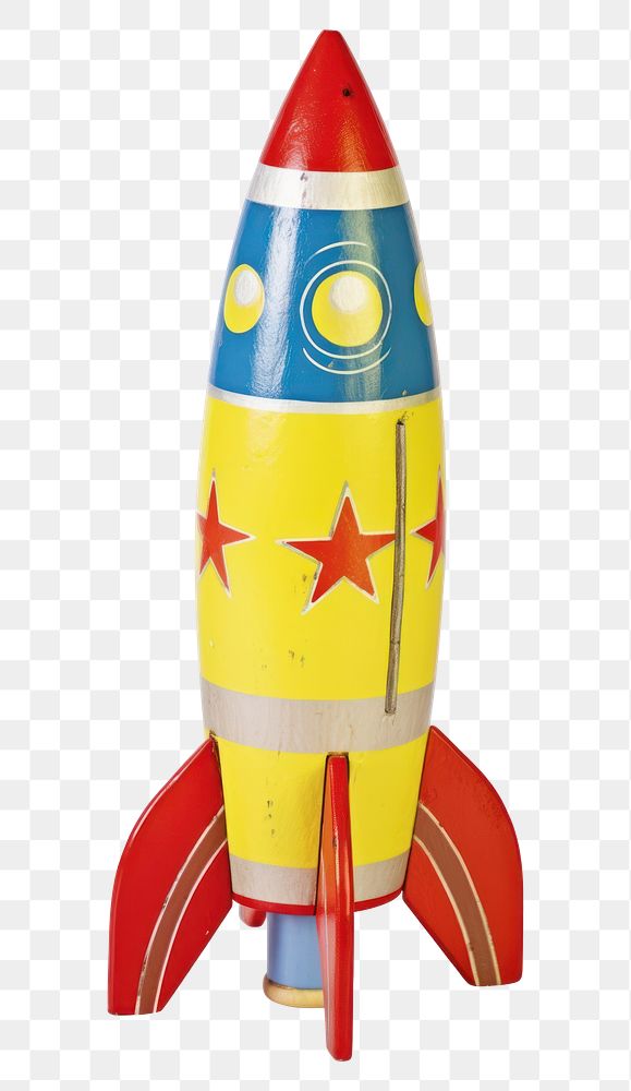 PNG Colorful retro toy rocket ship