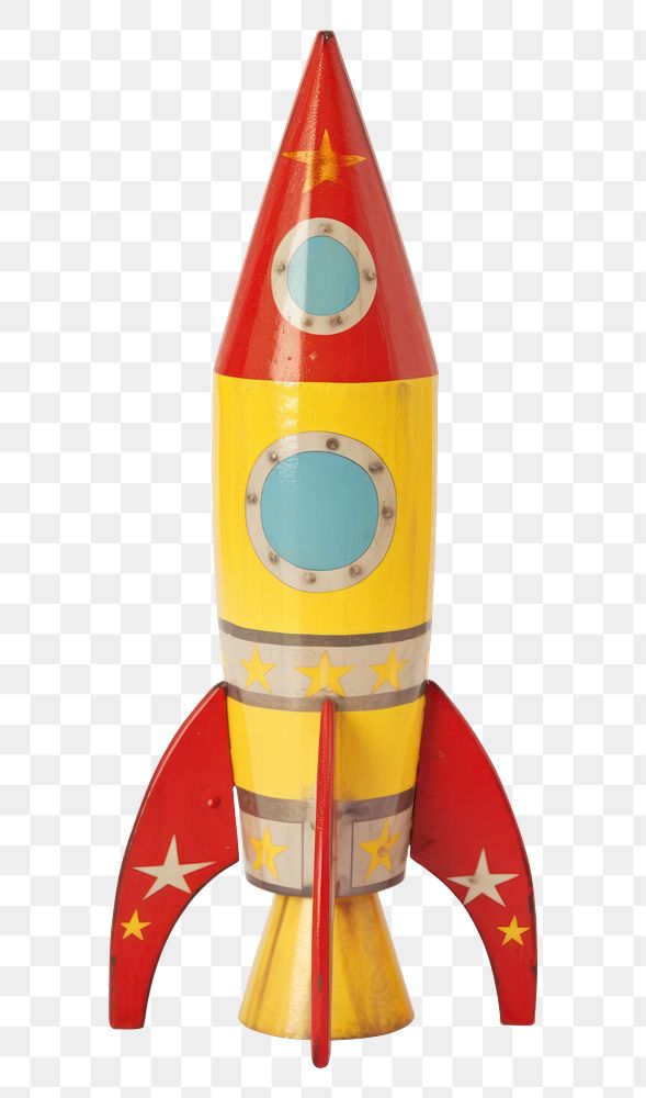 PNG Colorful retro toy rocket