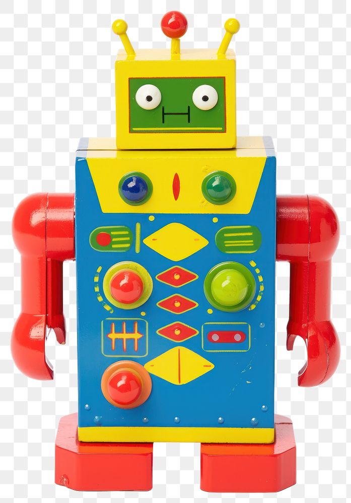 PNG Colorful vintage toy robot