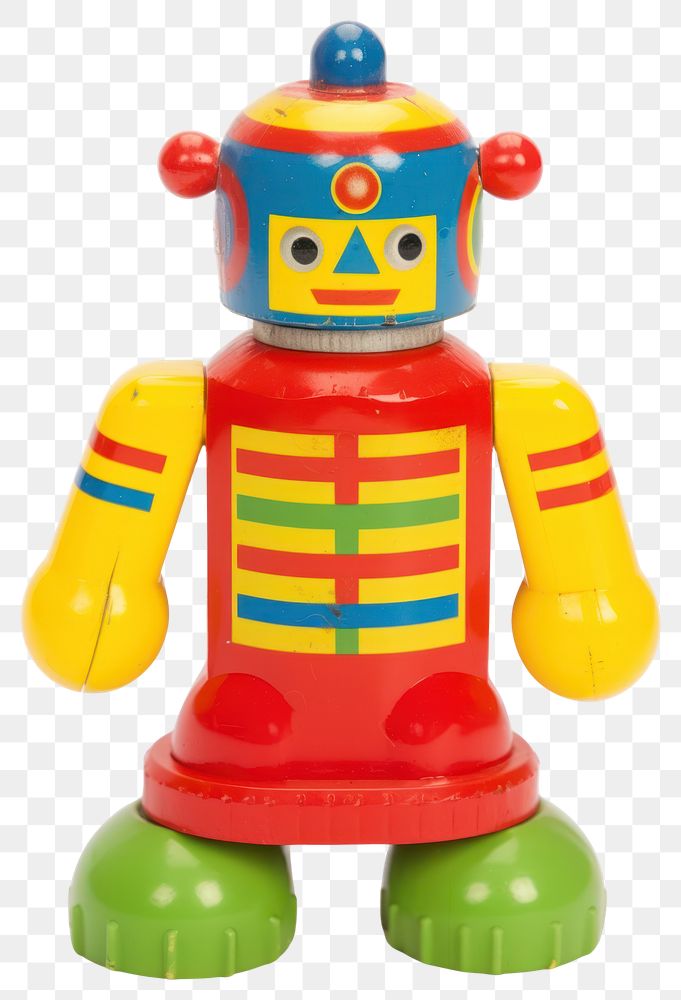 PNG Colorful vintage toy robot