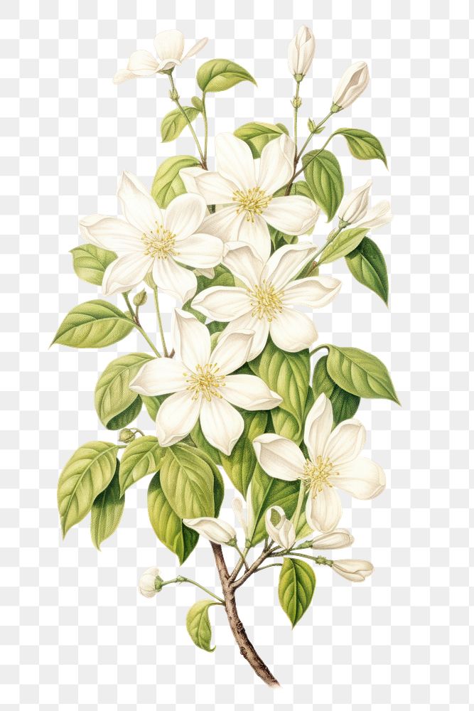 PNG Jasmine flowers graphics pattern blossom.