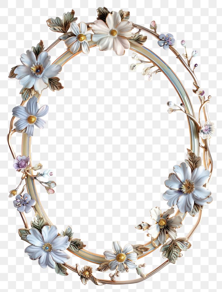 PNG  Elegant floral decorative frame