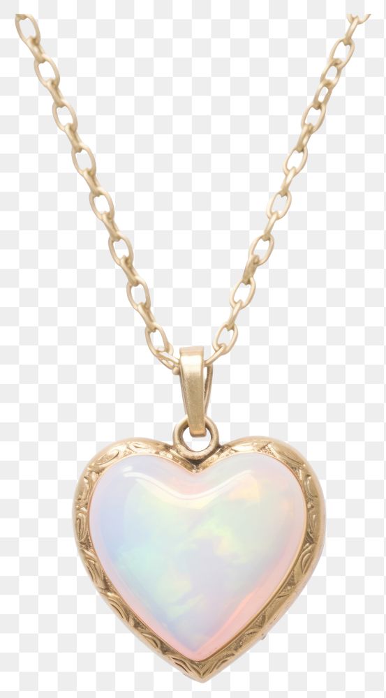 PNG Elegant heart-shaped opal necklace