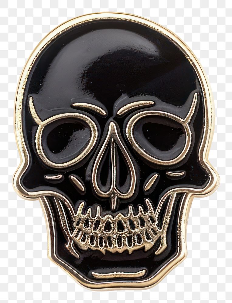 Black skull enamel pin