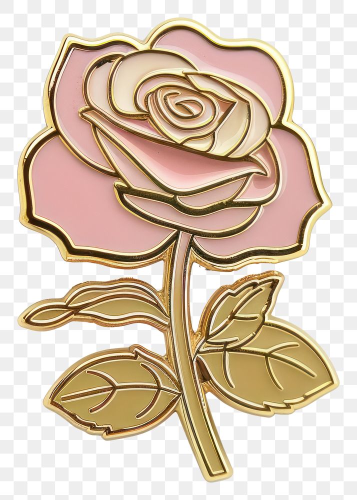 Elegant pink rose enamel pin