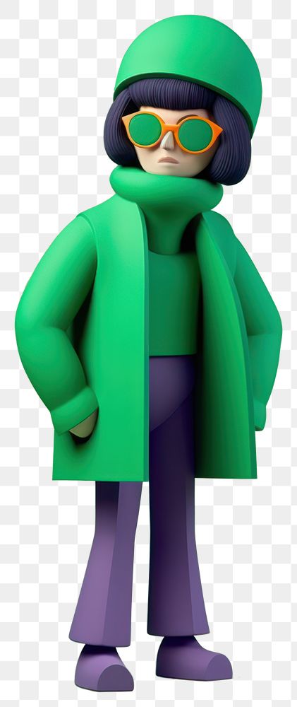 PNG Stylish cartoon character in green