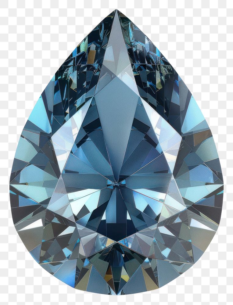 PNG Brilliant blue pear-shaped diamond