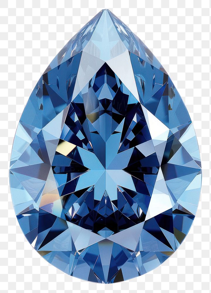 PNG Radiant blue pear diamond